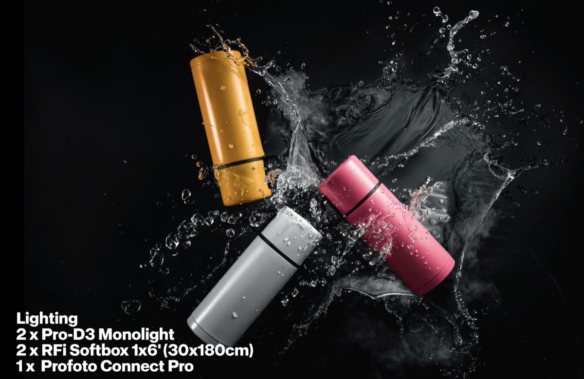 Resultado final de fotografía splash profesional con flash